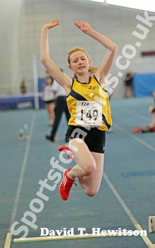 Melissa Raine (Jarrow) taking part in the under-17s long jump.